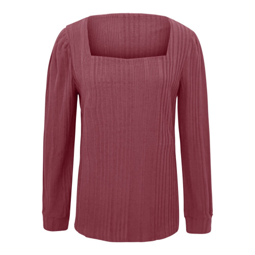 Blusas Lenago femininas plus size da moda, manga comprida, estilo pulôver, cor sólida. 2