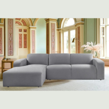 (Left Hand Chaise, Velvet Coffee Grey) Chaise Lounge Chaise L Shape Corner Sofa Chaise Longue Settee Couch Loveseat