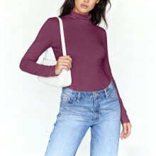 Damen-Winterbekleidung, Damen-Langarm-Thermo-Unterwäsche mit Stehkragen, Fleecegefüttert, Slim Fit, Base Shirts