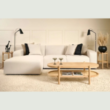 (Left Hand Chaise, Velvet Cream) Chaise Lounge Chaise L Shape Corner Sofa Chaise Longue Settee Couch Loveseat