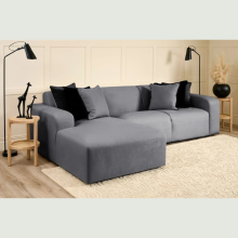 (Fabric Swatch, Velvet Coffee Grey) Chaise Lounge Chaise L Shape Corner Sofa Chaise Longue Settee Couch Loveseat