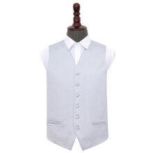 Silver Plain Satin Wedding Waistcoat - 40"