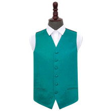 Teal Plain Satin Wedding Waistcoat - 40"