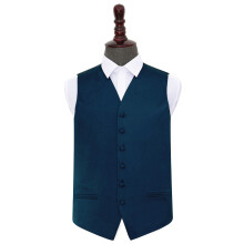 Navy Blue Plain Satin Wedding Waistcoat - 48"