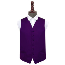 Purple Plain Satin Wedding Waistcoat - 36"