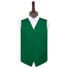 Emerald Green Plain Satin Wedding Waistcoat - 44"