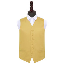 Gold Plain Satin Wedding Waistcoat - 46"
