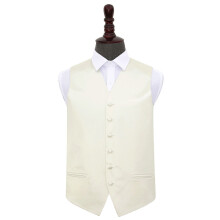 Ivory Plain Satin Wedding Waistcoat - 40"