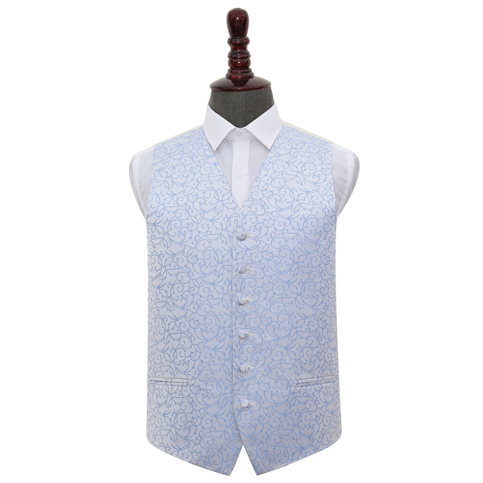 Dqt Baby Swirl Wedding Waistcoat - 38" Blue