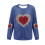 Damen-Sweatshirt zum Valentinstag mit Herzprint, geripptem Rundhalsausschnitt, lässigem Langarm-Pullover 4