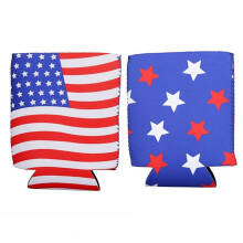 KALLORY Patriotic Can Sleeves Flag Pattern 2Pcs 5.1Inches