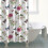 Cortina de chuveiro com estampa floral, 183 x 183 cm (72 x 72 polegadas), com 12 ganchos. 4