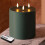 Vela LED verde de 3 pavios sem chama, 15x15 cm (6x6 polegadas) 1