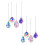 YOCBZ rainbow ceiling fan pull chain extension 4 pcs 20 inch 1