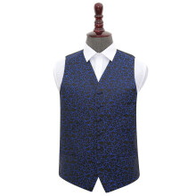 Black and Blue Swirl Wedding Waistcoat - 48"