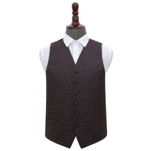 Black and Purple Swirl Wedding Waistcoat - 48"