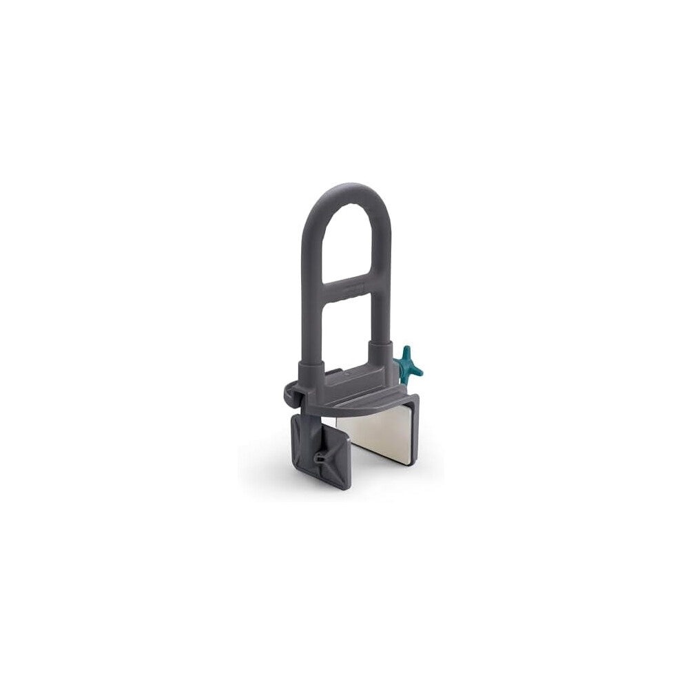 Grey Deluxe Plastic Tub Grab Bar, Microban Protection, 250Lb Weight Capacity,