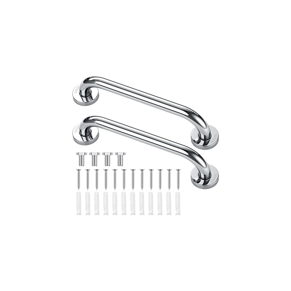 2-Pack Stainless Steel Shower Grab Bar, 9" Anti-Slip Heavy-Duty Bathtub Handle for Elderly, Handicap, Senior, Pregnant â Compatible with Standard