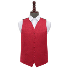 Burgundy Swirl Wedding Waistcoat - 46"