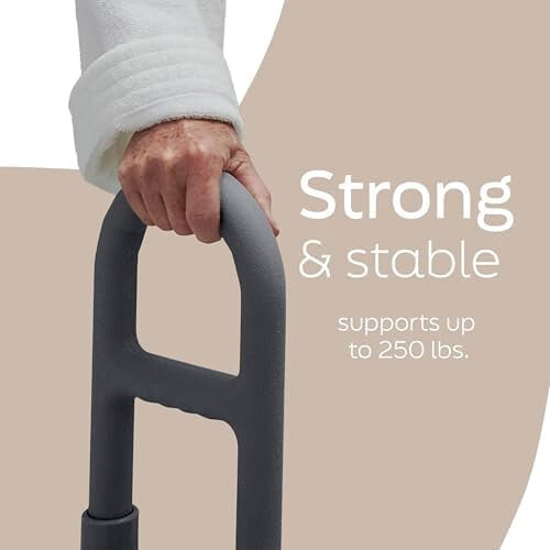Plastic Tub Grab Bar with Microban Protection Grey 250 lb 2
