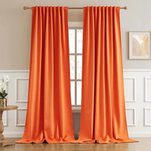 Blackout long curtains 120x54 inches 2 panels orange