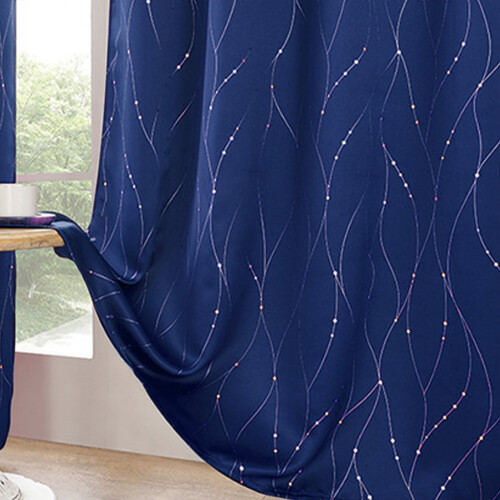 Thermal Insulated Blackout Curtain Panel Blue 87x55in 2
