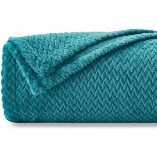 Dark Blue Flannel Fleece Throw Blanket