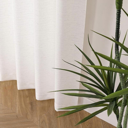 Cortinas brancas em imitação de linho, 40x84 polegadas, 2 painéis. 2