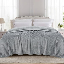Κουβέρτα Fleece King Size 90x108 ίντσες ανοιχτό γκρι