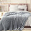 Κουβέρτα Fleece King Size 90x108 ίντσες ανοιχτό γκρι 2