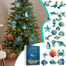 24-delige adventskalender van acryl met maritiem thema voor de kerst