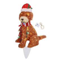 Luzes de chão festivas para jardim externo com cachorrinhos, luzes de cordão fofas em formato de cachorro, luzes de fada com fio de LED para
