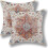 Μαξιλαροθήκες Boho 18x18, Σετ 2 τεμαχίων, Μαξιλαροθήκες από Καμένο Πορτοκαλί Λινό με 1