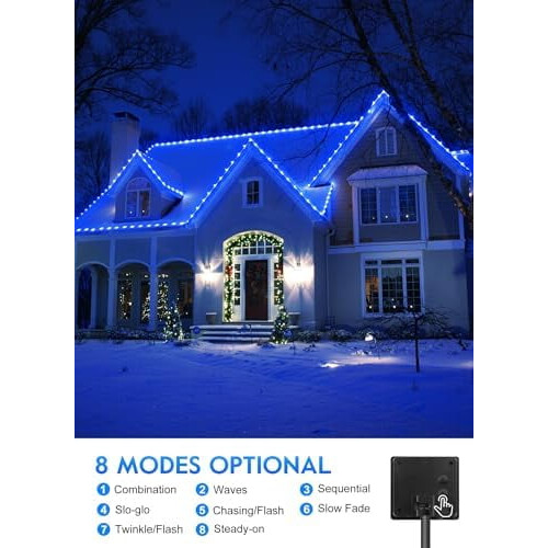 Ηλιακά φωτιστικά σε σειρά 39FT100LED, 8 λειτουργίες, αδιάβροχα, για εξωτερικούς χώρους, 1