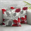 Ensemble de taies d'oreiller courtes en peluche rouge vin 3