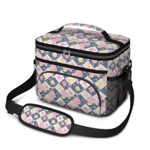 Sac à lunch isotherme à motif floral pour femmes et hommes – Étanche, bandoulière réglable, 25,4 x 17 x 20,3 cm, compatible avec les boîtes