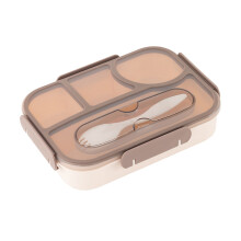 Boîte à lunch pour adultes, quatre compartiments, réutilisable, résistante aux chocs, compatible lave-vaisselle. En liquidation.