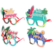 Occhiali da sole con decorazioni tropicali senza marchio, 4 pezzi, novità, fenicottero, banchetto