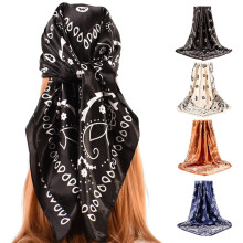 Foulard carré en polyester - Foulard pour cheveux, bandana carré, grand foulard, turban de nuit, écharpe pour femme