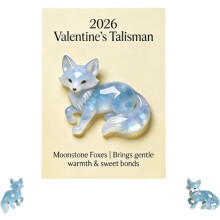 Moonstone Fox Ornament Valentine's Talisman 1pc