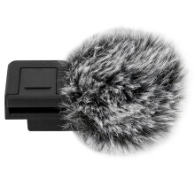 JJC Cold Shoe Wind Muff for  ZV-E10 ZV-1 II/ZV1/ZVE1 Vlog Cameras, Furry Windshield with Cold Shoe Mount Adapter