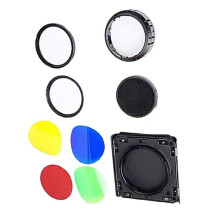 For BD-10 Barndoor Accessories Kit with Honeycomb Grid and 4 Color Filters for AD300PRO Flash