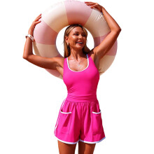 Bescheiden tweedelige tankini-set voor dames – comfortabele badkleding met volledige dekking voor strand, zwembad en zomerfeestjes