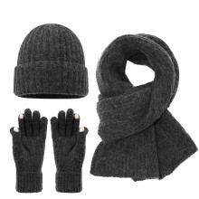 Hue, tørklæde, handskesæt til kvinder, beanie-hatte, varm vinterhandske, strikkehue, berøringsskærmshandsker, koldt vejr, udendørsaktiviteter