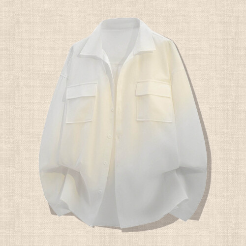 Men's Long Sleeve Solid Tee Classic Button Lapel Top 1