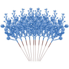 FRCOLOR 10Pack Foam Blue Christmas Tree Picks for Decorative Items