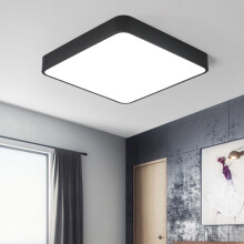 Masteelf moderne zwarte plafondlamp voor thuis, gemaakt van PVC, vierkant ontwerp, 12,00 x 12,00 x 3,00 inch
