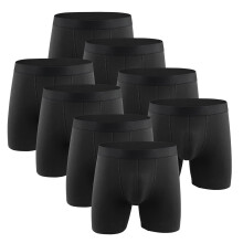 Herenboxershorts, 8-delige set, herenondergoed, grote maat, extra lange sportonderbroek voor wat vollere mannen, effen kleur