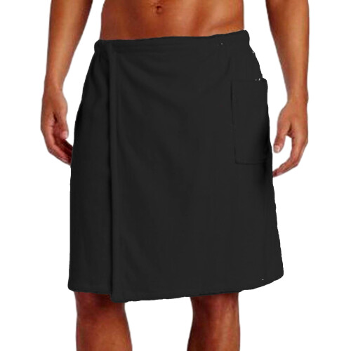 Spa Bath Wrap Towel for Men - Charcoal Color-One Size 2