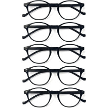 Lot de 3 paires de lunettes de lecture à charnière à ressort, élégantes, noires/écaille, pour hommes et femmes.